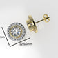 14k Gold Earrings with 40 STONES VS1, "Stt: Bezel", Cut Split, Round Style