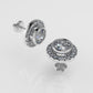 14k Gold Earrings with 40 STONES VS1, "Stt: Bezel", Cut Split, Round Style