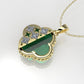 14K Gold Pendant with 5 Stones, "STT: Prong", Clover Style