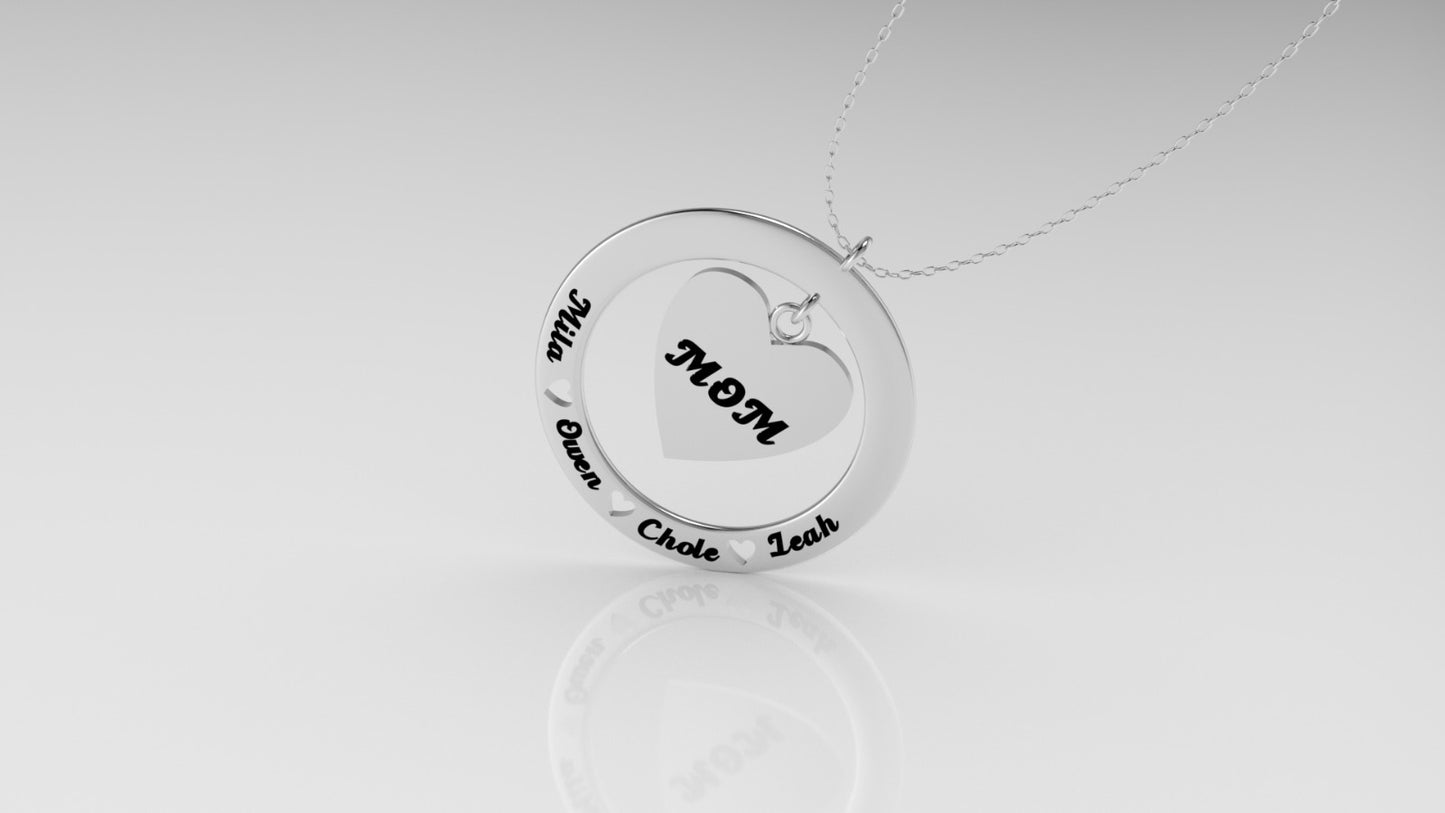 14K Gold Personalized Pendant, for MOM