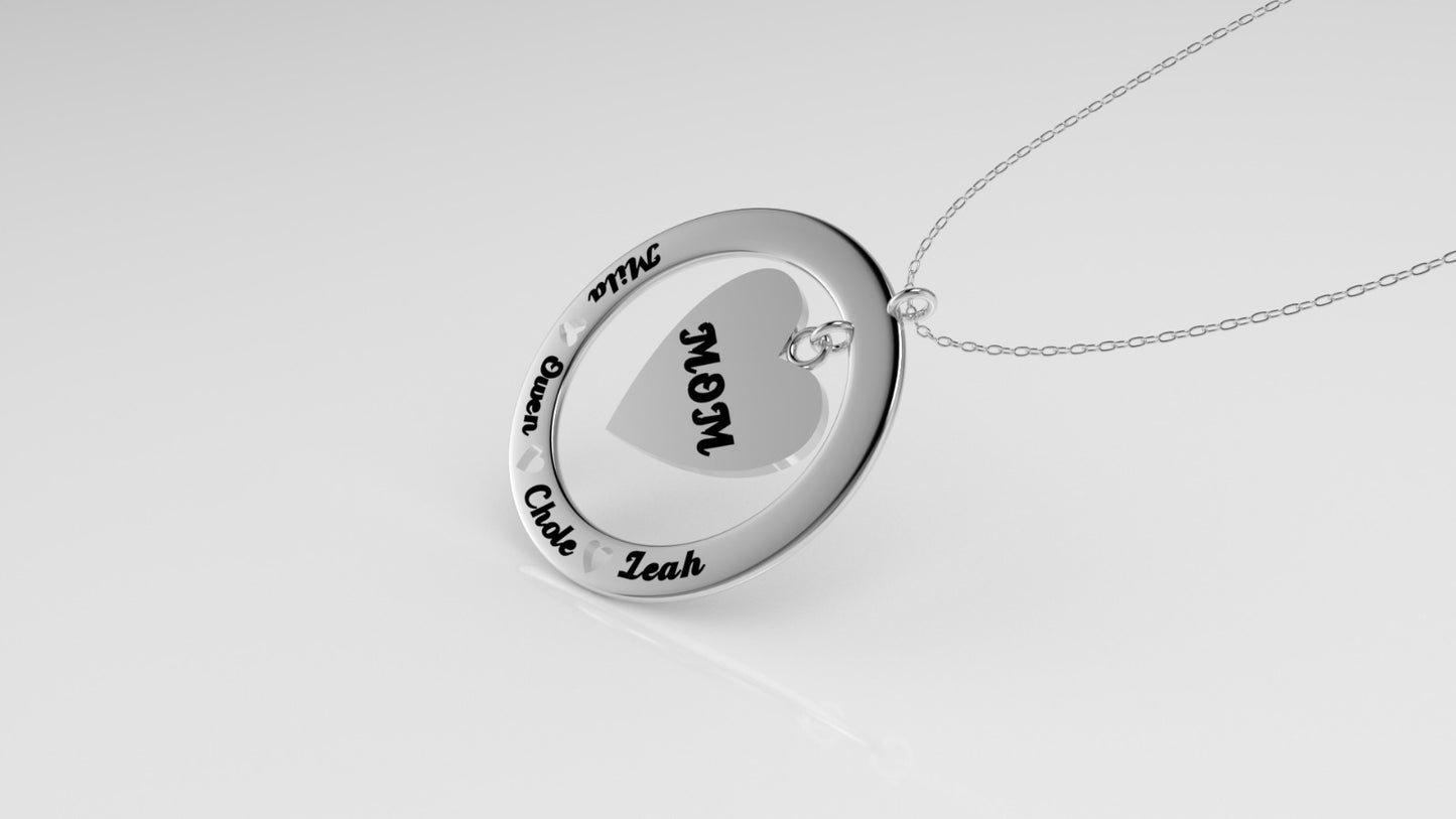 14K Gold Personalized Pendant, for MOM