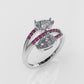 14K Ring with 17 STONES, Cut Chanel, Stt: Prong