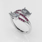 14K Ring with 17 STONES, Cut Chanel, Stt: Prong