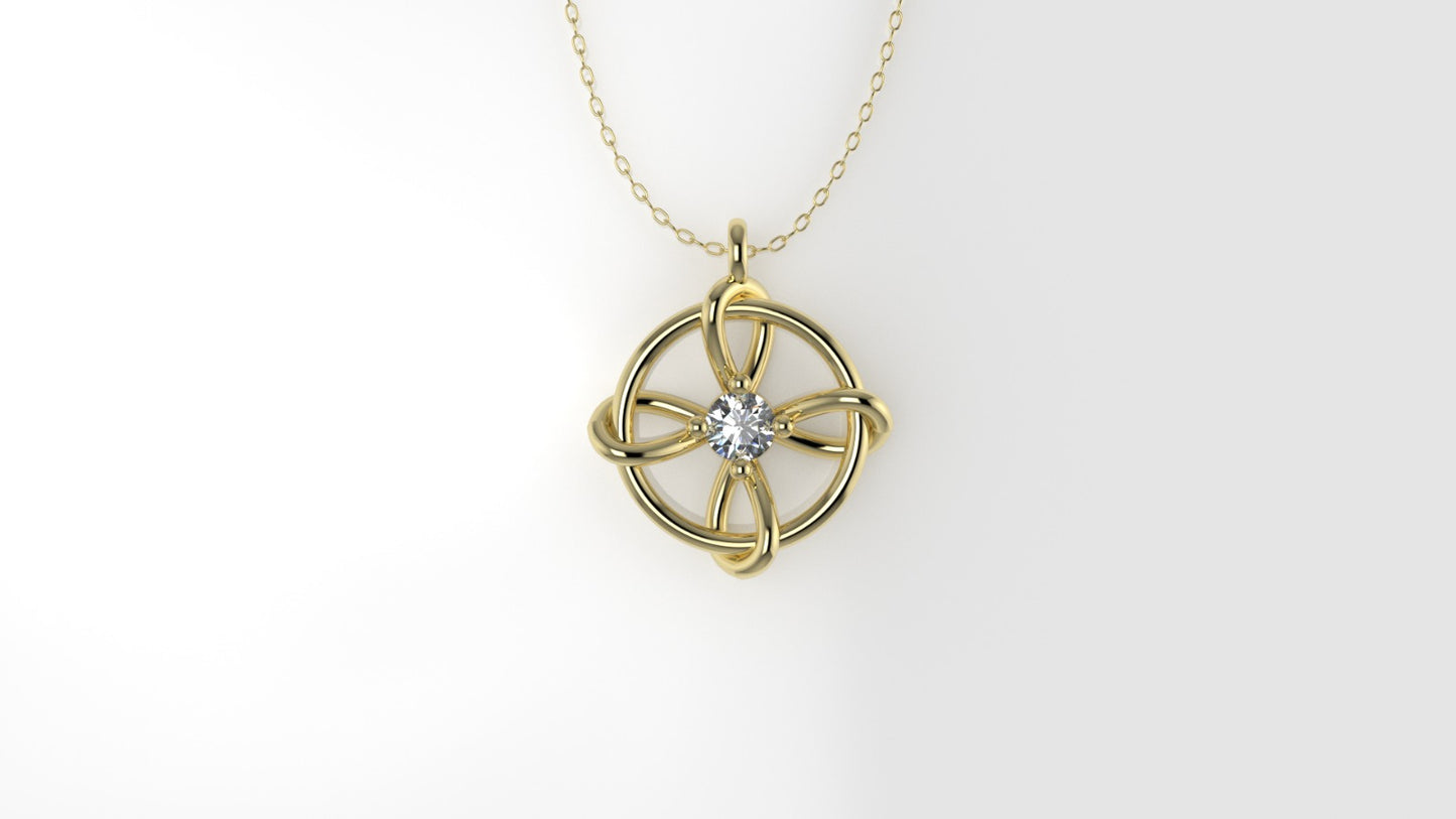 14K Gold Pendant with 1 DIAMOND VS1, STT: Prong