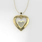 14K Gold Pendant with 21 DIAMONDS VS1, STT: Prong, Heart Style