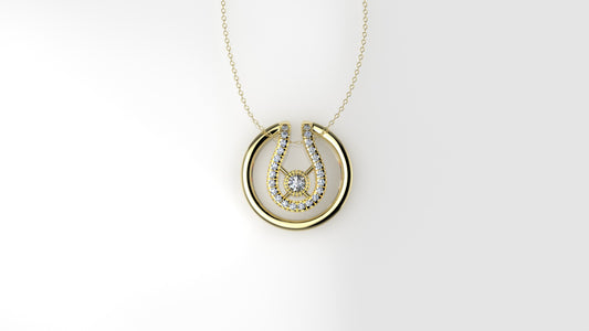 14K Gold Pendant with 25 STONES VS1, STT: BEZEL, Cut Split