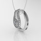 14K Gold Pendant with 25 STONES VS1, STT: BEZEL, Cut Split
