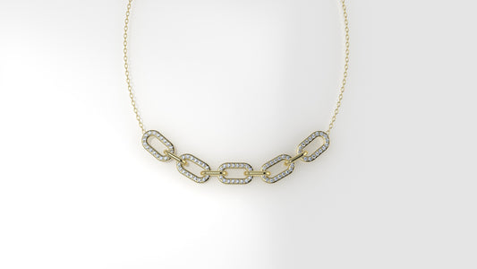 14K Gold Necklace with 90 DIAMONDS, length is 18 inches with chain