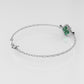 14K Bracelet with 3 STONES, "Stt: Prong and Bezel", long 7 or 7 1/2 inch