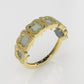 14K Gold Ring with 6 MOTHER STONE, Stt: Prong, FILIGREE, Clover Style