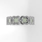 14K Gold Ring with 6 MOTHER STONE, Stt: Prong, FILIGREE, Clover Style