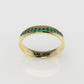 14K Gold Ring with 14 EMERALD, Cut Chanel, STT:Prong