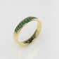 14K Gold Ring with 14 EMERALD, Cut Chanel, STT:Prong