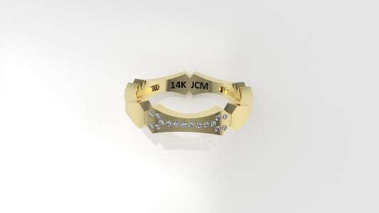 14K Ring with 16 DIAMONDS, STT: Bezel