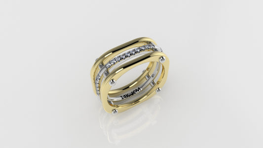 14K Ring with 20 DIAMONDS, Cut Split