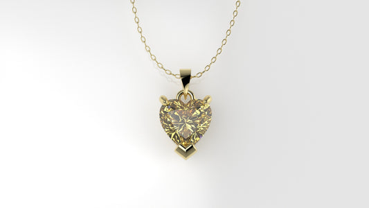 14K Gold Pendant with 1 CITRINE 6.5mm, STT: PRONG, Only Pendant