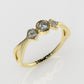 14K Gold Ring with 7 MOISSANITE, STT: Prong and Bezel