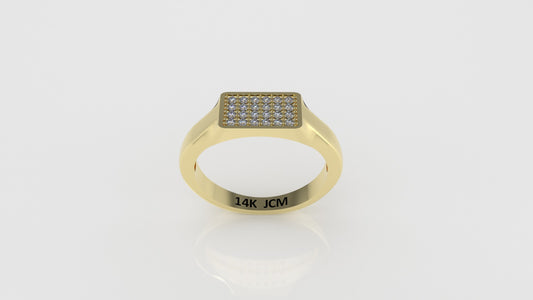 14K Ring with 24 DIAMONDS, Stt: Prong, Cut Chanel, For Men