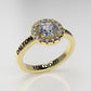 14K Grade Gold Ring with 17 STONES, Stt: Prong, Cut Split