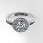 14K Grade Gold Ring with 17 STONES, Stt: Prong, Cut Split