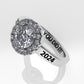 14K Grade Gold Ring with 17 STONES, Stt: Prong, Cut Split