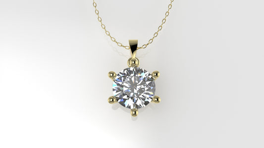 14K Gold Pendant with 1 Diamond VS1, STT: Prong, Only Pendant