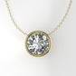 14K Gold Pendant with 1 Diamond VS1, STT: Bezel, Only Pendant