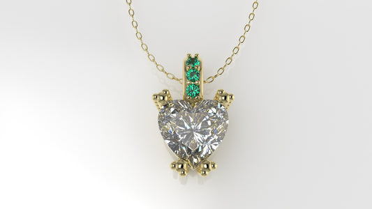 14K Gold Pendant with 4 STONES, STT: Prong, Only Pendant