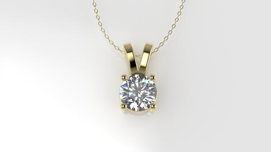 14K Gold Pendant with 1 Diamond VS1, STT: Prong, Only Pendant Included Bell