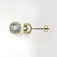 14k Earrings with 2 DIAMONDS 0.50ct VS1, "STT: Bezel", Push Back
