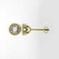 14k Earrings with 2 DIAMONDS 0.50ct VS1 , "STT: Bezel with FILIGREE", Push Back