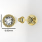 14k Earrings with 2 DIAMONDS 0.50ct VS1 , "STT: Bezel with FILIGREE", Push Back