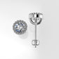 14k Earrings with 2 DIAMONDS 0.50ct VS1 , "STT: Bezel with FILIGREE", Push Back