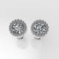 14k Earrings with 2 DIAMONDS 0.50ct VS1 , "STT: Bezel with FILIGREE", Push Back