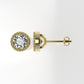 14k Earrings with 2 DIAMONDS 1.00ct VS1 , "STT: Bezel with FILIGREE", Push Back