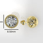 14k Earrings with 2 DIAMONDS 2.00ct VS1 , "STT: Bezel with FILIGREE", Push Back