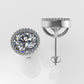 14k Earrings with 2 DIAMONDS 3.00ct VS1 , "STT: Bezel with FILIGREE", Push Back