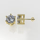 14k Gold Earrings with 2 DIAMONDS 3.00ct VS1, "STT: 6-Prong", Push Back