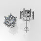 14k Gold Earrings with 2 DIAMONDS 3.00ct VS1, "STT: 6-Prong", Push Back