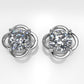 14k Earrings with 2 DIAMONDS 2.00ct VS1, "STT: 4-Prong", Style Flower, Push Back