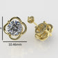 14k Earrings with 2 DIAMONDS 2.00ct VS1, "STT: 4-Prong", Style Flower, Push Back
