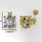14K Gold Earrings with 4 DIAMONDS VS1, "3.00ct" "STT: 4-Prong", Push Back