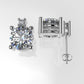 14K Gold Earrings with 4 DIAMONDS VS1, "3.00ct" "STT: 4-Prong", Push Back