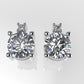14K Gold Earrings with 4 DIAMONDS VS1, "3.00ct" "STT: 4-Prong", Push Back