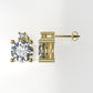14K Gold Earrings with 4 DIAMONDS VS1, "3.00ct" "STT: 4-Prong", Push Back