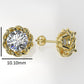 14k Earrings with 2 DIAMONDS 2.00ct, "STT: Prong", Push Back, Rope