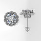 14k Earrings with 2 DIAMONDS 2.00ct, "STT: Prong", Push Back, Rope