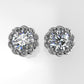 14k Earrings with 2 DIAMONDS 2.00ct, "STT: Prong", Push Back, Rope