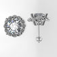 14k Earrings with 2 DIAMONDS 3.00ct, "STT: Prong", Push Back, Rope