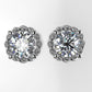 14k Earrings with 2 DIAMONDS 3.00ct, "STT: Prong", Push Back, Rope